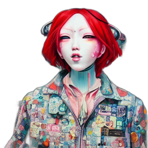 jacket, robot, face, concept art transparent PNG cut-out
