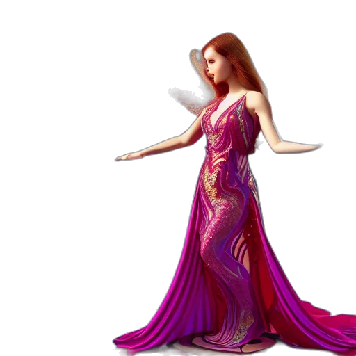 dress, 3d render, concept art, fantasy art transparent PNG cut-out