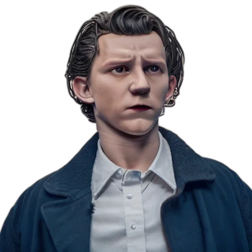 face, jacket, hair, staff transparent PNG cut-out