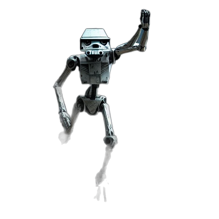 robot, staff, weapon, creature transparent PNG cut-out