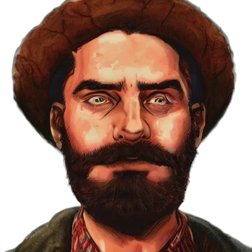 face, hat, staff, animal transparent PNG cut-out