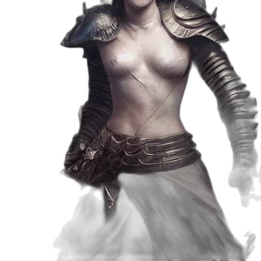 dragon, dress, sword, staff transparent PNG cut-out