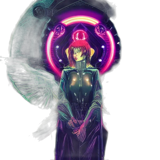 dress, staff, mask, robot transparent PNG cut-out