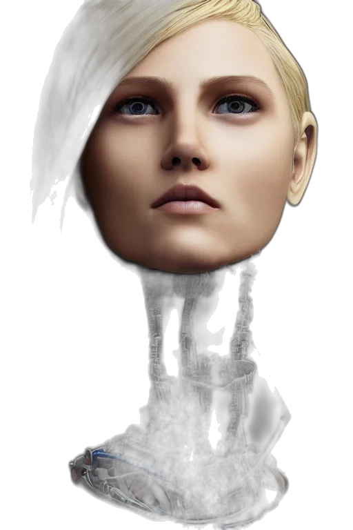 face, robot, mask, hair transparent PNG cut-out