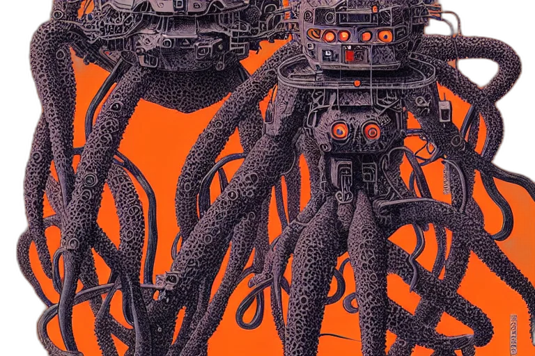 robot, cyberpunk, concept art, comic book art transparent PNG cut-out