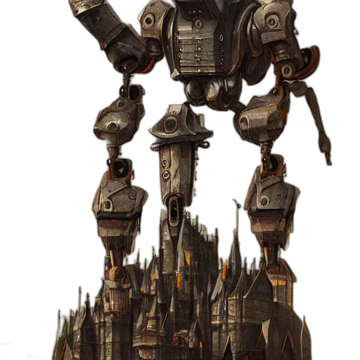 robot, weapon, staff, concept art transparent PNG cut-out