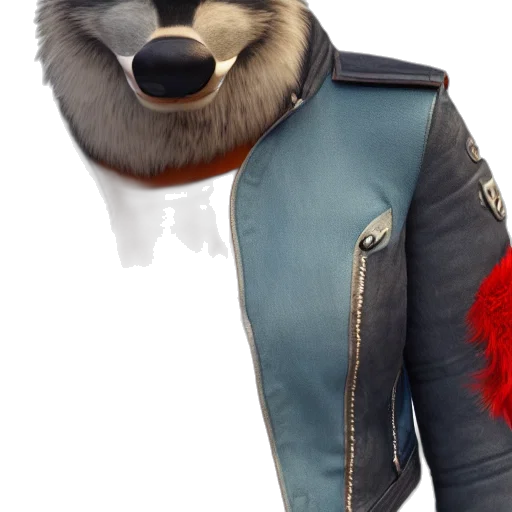 jacket, animal, concept art, 3d render transparent PNG cut-out