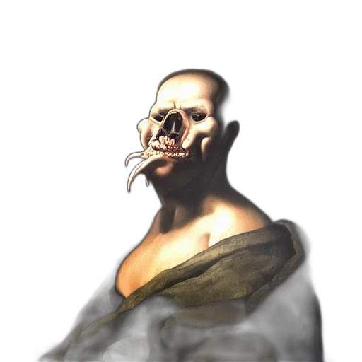 face, mask, staff, creature transparent PNG cut-out