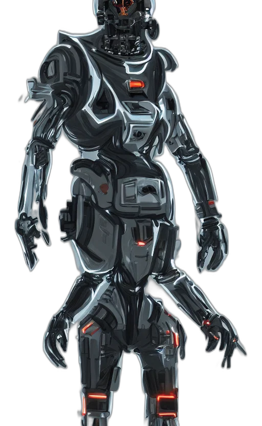robot, concept art, 3d render, cyberpunk transparent PNG cut-out