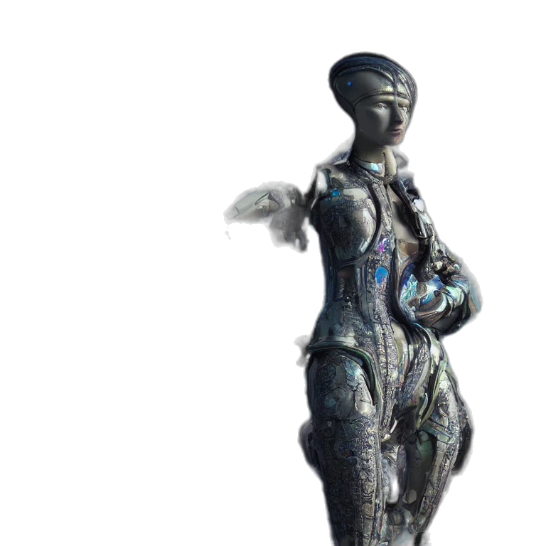 dress, robot, jewelry, staff transparent PNG cut-out