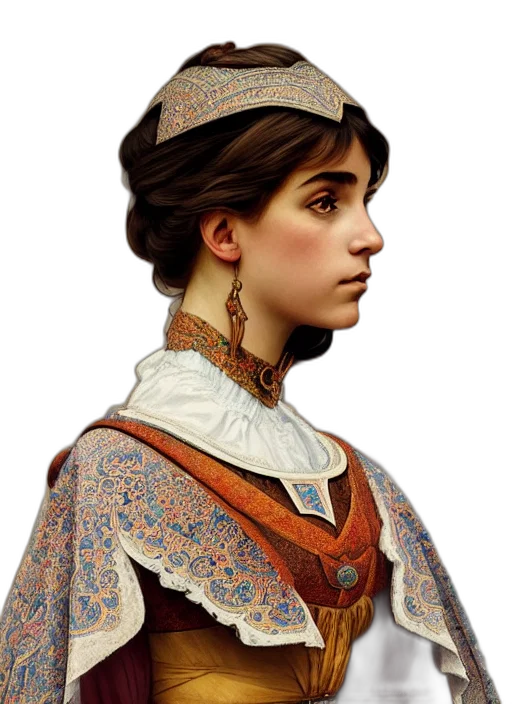 dress, jewelry, face, hat transparent PNG cut-out