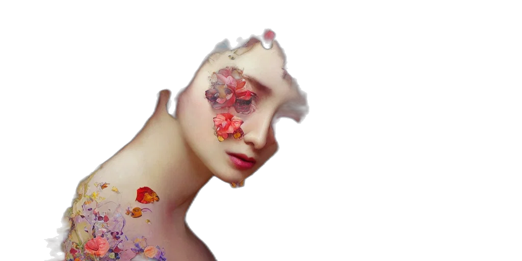 face, mask, flower, crown transparent PNG cut-out