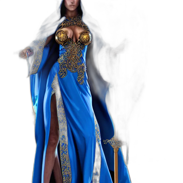 dress, jewelry, staff, crown transparent PNG cut-out