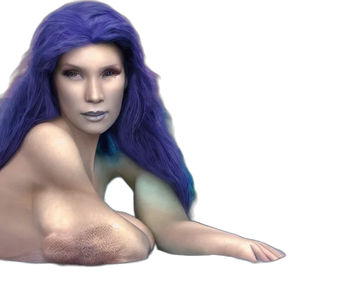 hair, creature, face, 3d render transparent PNG cut-out