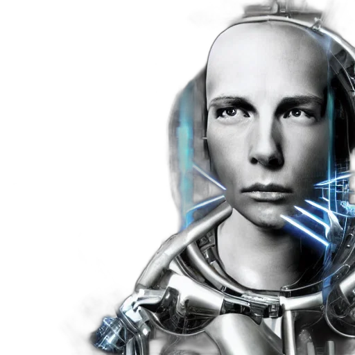 robot, 3d render, cyberpunk, concept art transparent PNG cut-out