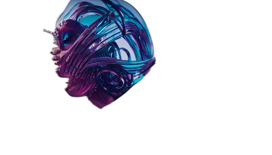 mask, hair, robot, crown transparent PNG cut-out