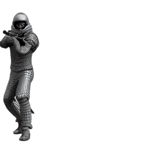 robot, jacket, weapon, 3d render transparent PNG cut-out