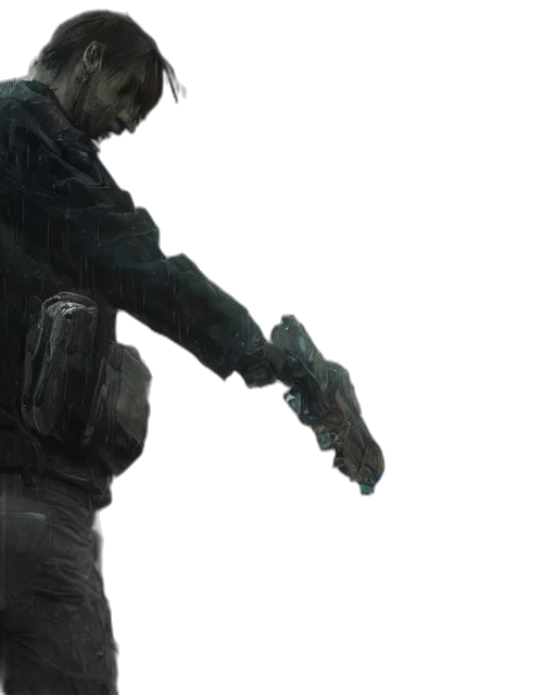 weapon, jacket, concept art, 3d render transparent PNG cut-out