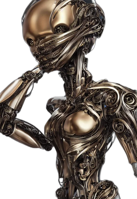 robot, concept art, 3d render, cyberpunk transparent PNG cut-out