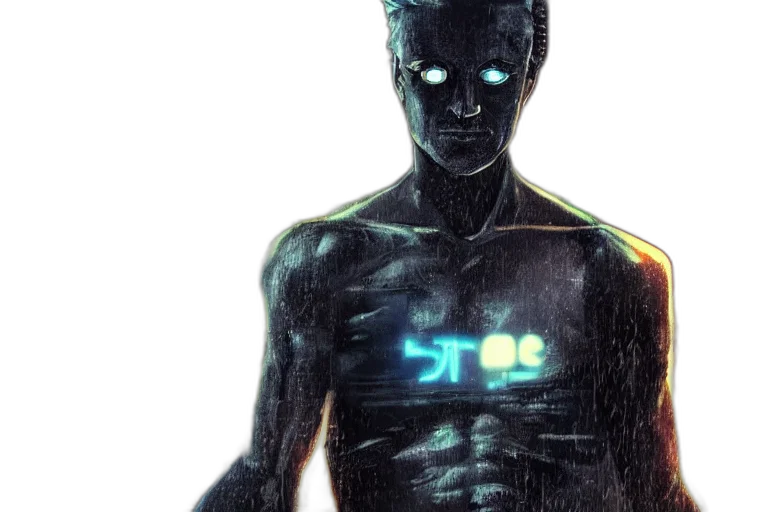 robot, cyberpunk, concept art, comic book art transparent PNG cut-out