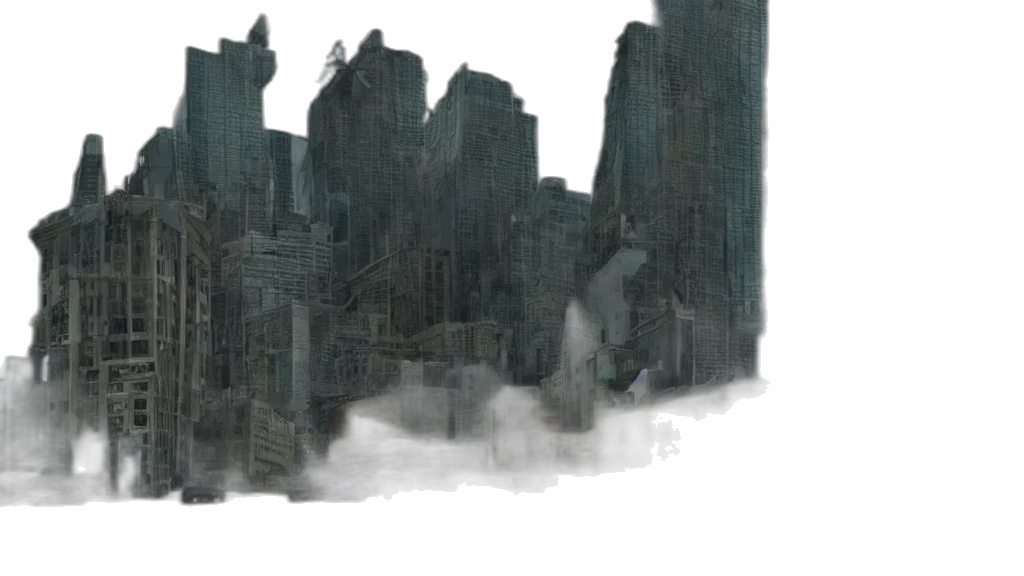 building, concept art, comic book art, 3d render transparent PNG cut-out