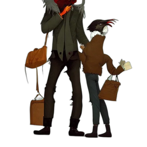 jacket, mask, staff, concept art transparent PNG cut-out