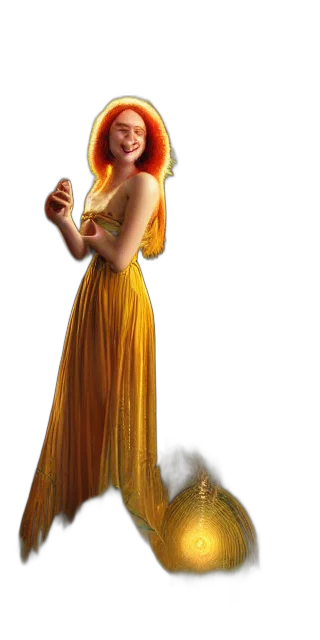 dress, staff, crown, concept art transparent PNG cut-out