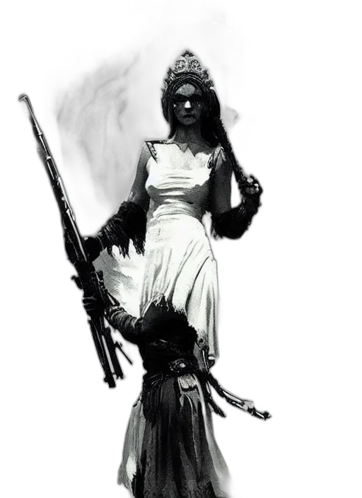 weapon, dress, staff, sword transparent PNG cut-out