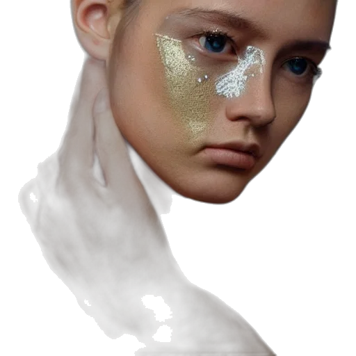 face, mask, hair, jewelry transparent PNG cut-out