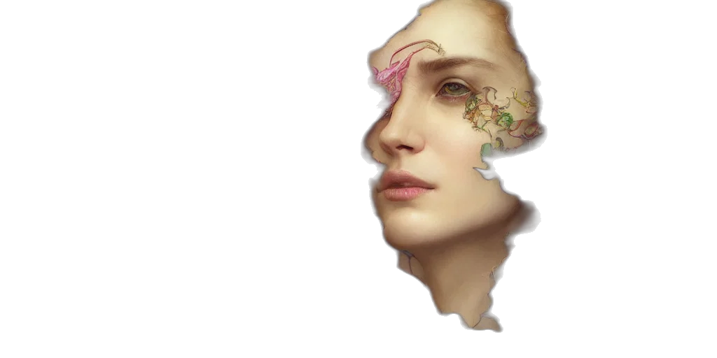 face, mask, crown, flower transparent PNG cut-out