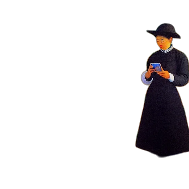 dress, hat, staff, bottle transparent PNG cut-out