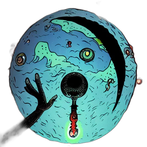 staff, creature, mask, umbrella transparent PNG cut-out