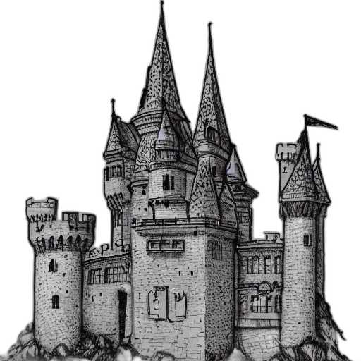 crown, building, staff, sword transparent PNG cut-out