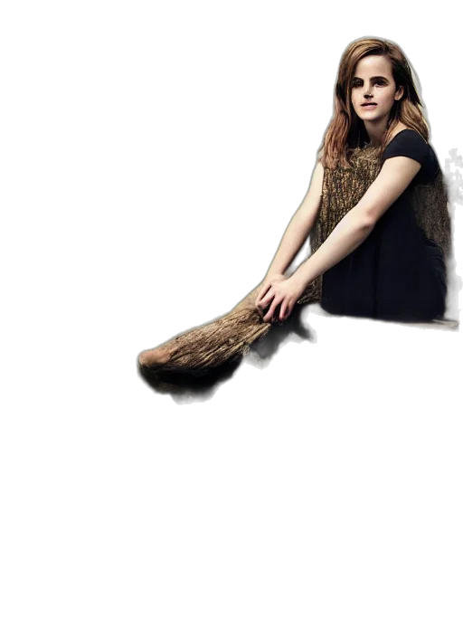 shoes, dress, hair, staff transparent PNG cut-out