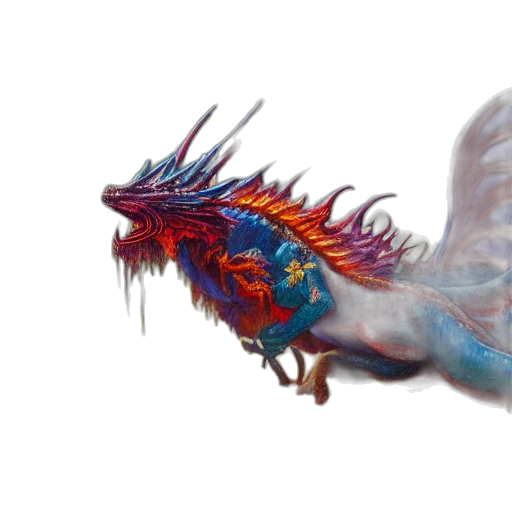dragon, creature, animal, staff transparent PNG cut-out