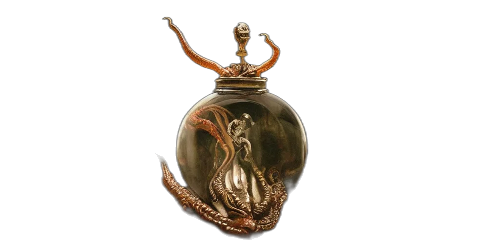 jewelry, bottle, crown, dragon transparent PNG cut-out