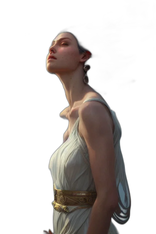 dress, staff, face, jewelry transparent PNG cut-out