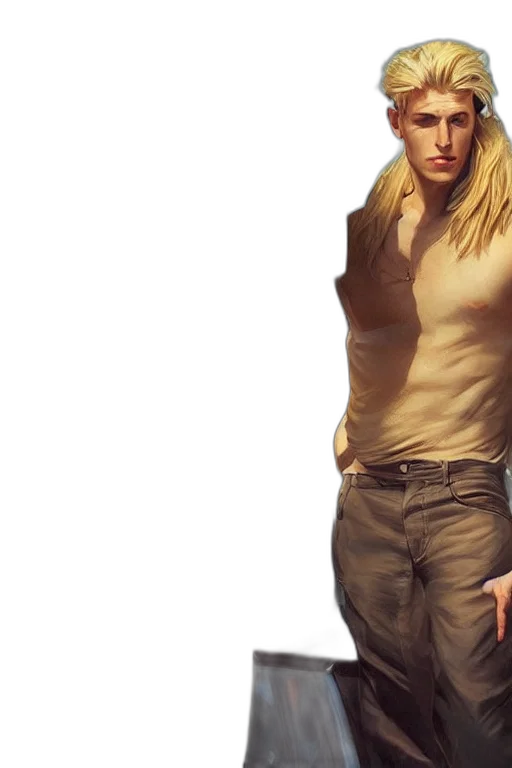 jacket, hair, weapon, photorealistic transparent PNG cut-out