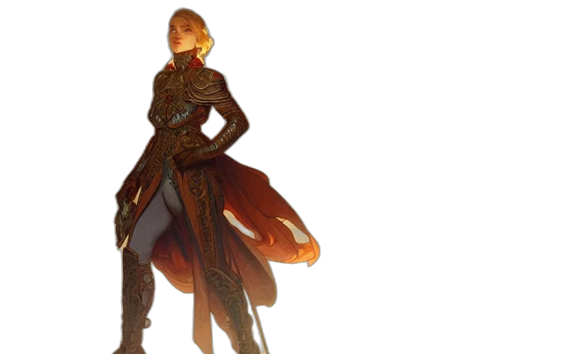 dress, sword, jacket, staff transparent PNG cut-out