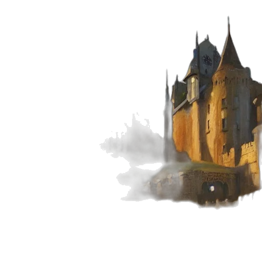 dragon, building, crown, sword transparent PNG cut-out