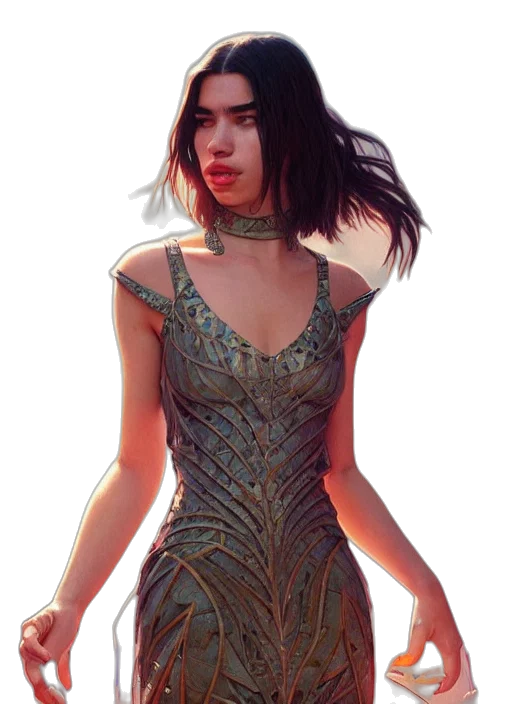dress, dragon, jewelry, fantasy art transparent PNG cut-out