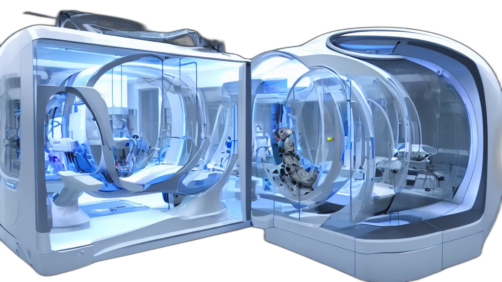 robot, 3d render, concept art, futuristic transparent PNG cut-out