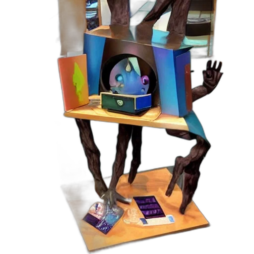 robot, furniture, 3d render, concept art transparent PNG cut-out