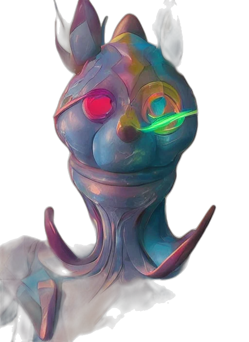 mask, creature, staff, robot transparent PNG cut-out