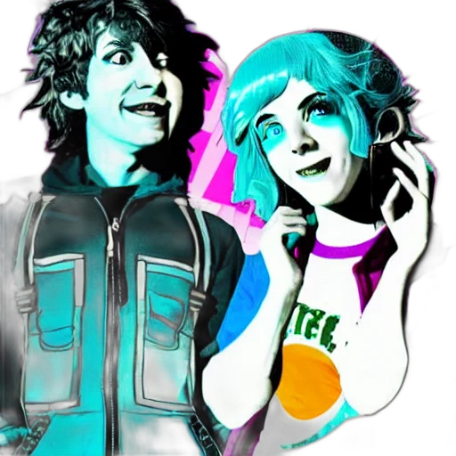 vaporwave, anime, concept art, cartoon transparent PNG cut-out