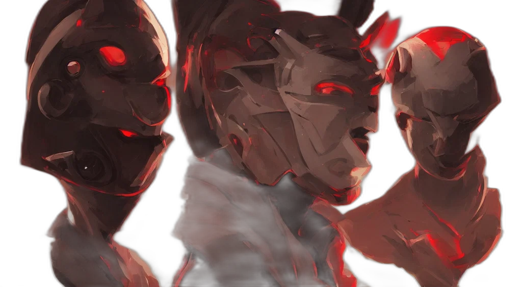 mask, robot, concept art, cyberpunk transparent PNG cut-out