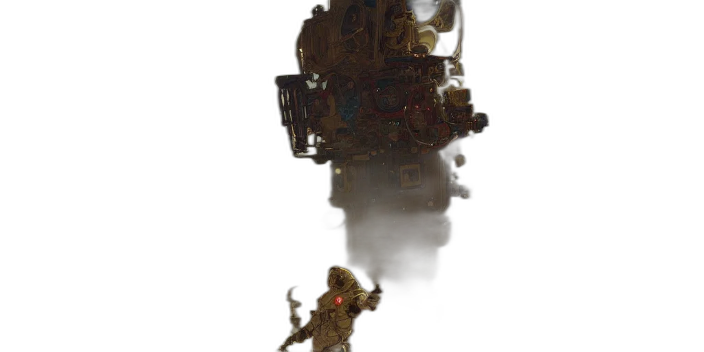 robot, weapon, mask, staff transparent PNG cut-out