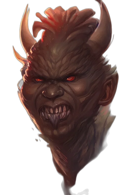 face, creature, mask, staff transparent PNG cut-out
