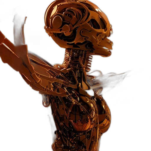 robot, jewelry, concept art, 3d render transparent PNG cut-out