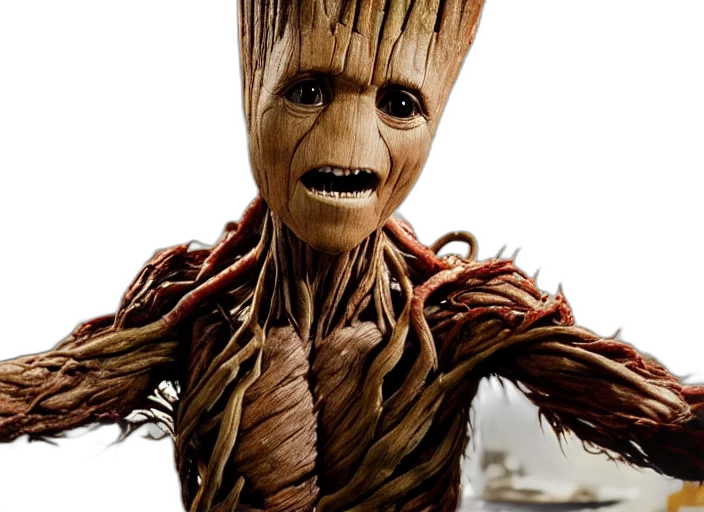 creature, face, hair, staff transparent PNG cut-out